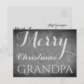 Merry kerst Grandpa Chalkboard Typografie Feestdagenkaart (Voorkant / Achterkant)