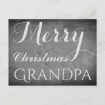 Merry kerst Grandpa Chalkboard Typografie Feestdagenkaart<br><div class="desc">Merry Kerstopa,  u kunt de "opa"tekst veranderen,  Handschrijvend Typografie Chalks Chalkboard Blackboard Black and White Feestdagen Season Custom Prettige feestdagen Kerstcard,  u kunt ook gemakkelijk de naam en het adres van de ontvanger toevoegen,  als u dit thuis liever toevoegt,  verwijder dan gewoon de voorbeeldtekst.</div>