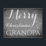 Merry kerst Grandpa Chalkboard Typografie Feestdagenkaart<br><div class="desc">Merry Kerstopa,  u kunt de "opa"tekst veranderen,  Handschrijvend Typografie Chalks Chalkboard Blackboard Black and White Feestdagen Season Custom Prettige feestdagen Kerstcard,  u kunt ook gemakkelijk de naam en het adres van de ontvanger toevoegen,  als u dit thuis liever toevoegt,  verwijder dan gewoon de voorbeeldtekst.</div>