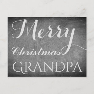 Merry kerst Grandpa Chalkboard Typografie Feestdagenkaart