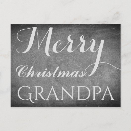 Merry kerst Grandpa Chalkboard Typografie Feestdagenkaart (Voorkant)