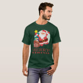 Merry kerst grappige kerstkerstman  t-shirt (Voorkant volledig)