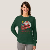 Merry kerst grappige kerstkerstman  t-shirt (Voorkant volledig)