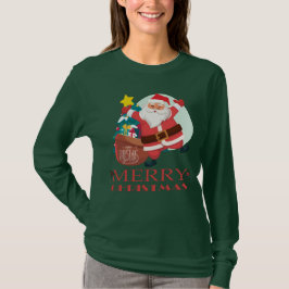 Merry kerst grappige kerstkerstman  t-shirt