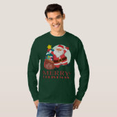 Merry kerst grappige kerstkerstman  t-shirt (Voorkant volledig)