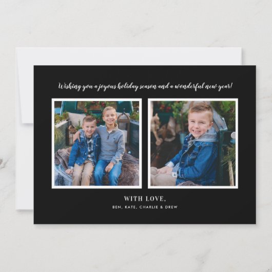 Merry kerst Green Buffalo Plays Foto Feestdagenkaart (Achterkant)