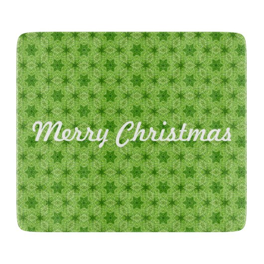 Merry kerst Green Country Star Pattern Snijplank (Voorkant)