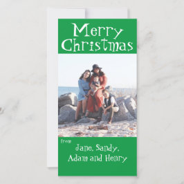 Merry kerst Green-fotokaart Feestdagenkaart