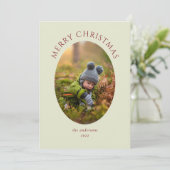 Merry kerst Green Photo Holiday Card Feestdagenkaart (Staand voorkant)