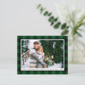 Merry kerst Green Pset Couple Foto Briefkaart (Staand voorkant)