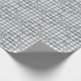 Merry kerst Green Pset Wreath Buffalo Check Cadeaupapier