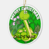 Merry kerst Green Snake Keramisch Ornament (Links)