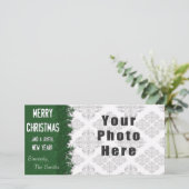 Merry kerst Green Snowflake Feestdagenkaart (Staand voorkant)