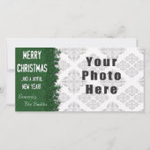 Merry kerst Green Snowflake Feestdagenkaart (Voorkant)