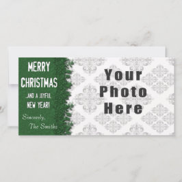 Merry kerst Green Snowflake Feestdagenkaart