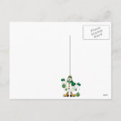 Merry kerst Green Snowman Feestdagenkaart (Achterkant)