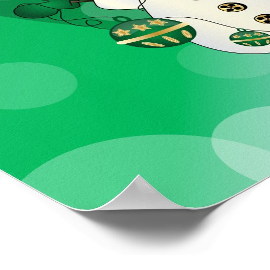 Merry kerst Green Snowman Poster (Hoek)