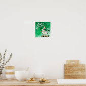 Merry kerst Green Snowman Poster (Keuken)