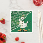 Merry kerst Green Snowman Servetten (Insitu)