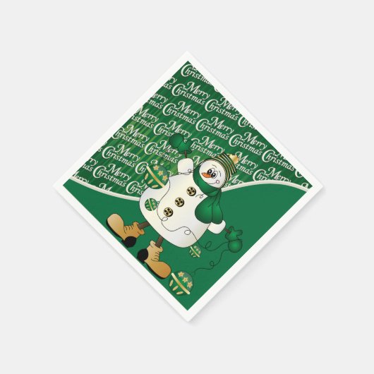 Merry kerst Green Snowman Servetten (Hoek)