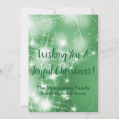 Merry kerst Green Sparkle Holiday-fotokaart Feestdagenkaart (Achterkant)