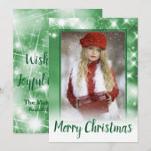 Merry kerst Green Sparkle Holiday-fotokaart Feestdagenkaart (Voorkant / Achterkant)