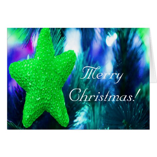 Merry kerst Green Star I (Voorkant Horizontaal)