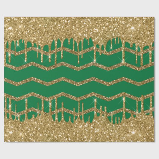 Merry kerst - groene glitter cadeaupapier (Vlak)