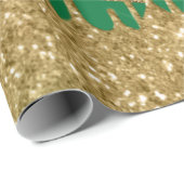 Merry kerst - groene glitter cadeaupapier (Rol Hoek)