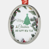 Merry kerst - groene glitter metalen ornament (Links)