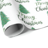 Merry kerst- groene glitter-siervoorwerpen cadeaupapier (Rol Hoek)