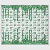 Merry kerst- groene glitter-siervoorwerpen cadeaupapier (Vlak)