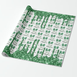 Merry kerst- groene glitter-siervoorwerpen cadeaupapier