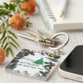 Merry kerst - groene glitter sleutelhanger (Voorkant Rechts)
