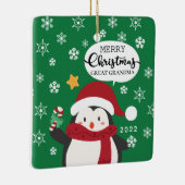 Merry kerst Grote Oma Penguin Keramisch Ornament (Rechts)