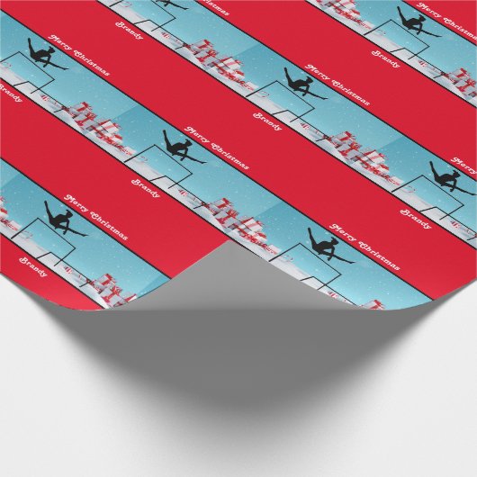 Merry kerst Gymnastiek Cadeaupapier (Hoek)