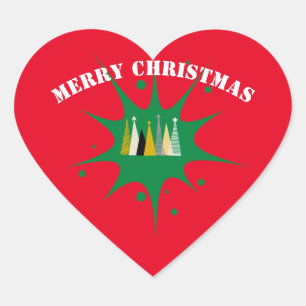 Merry kerst Heart Hart Sticker