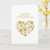 Merry kerst Heart Kaart (Gele Bloem)