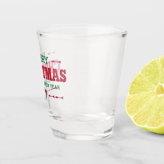Merry kerst Heart Shot Glass Glas (Rechts)