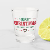 Merry kerst Heart Shot Glass Shot Glas (Voorkant)
