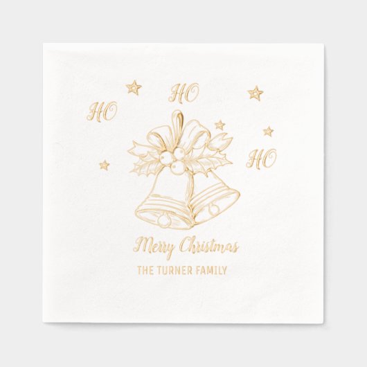 Merry kerst Ho Ho Ho Folie Servetten (Voorkant)