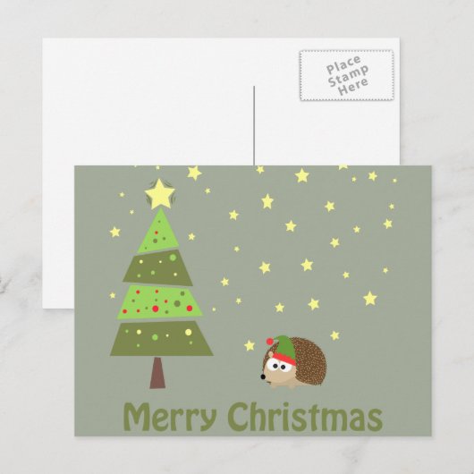 Merry kerst Holiday Scene Feestdagenkaart (Voorkant / Achterkant)