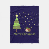 Merry kerst Holiday Scene Fleece Deken (Voorkant)
