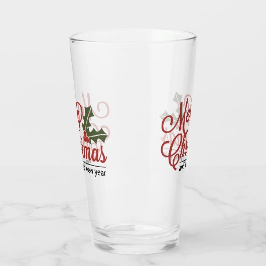 Merry kerst Holly Beer Glass Glas (Links)