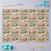 Merry kerst Holly Berries Winter Kraft Brown Tissuepapier (Craft)