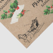 Merry kerst Holly Berries Winter Kraft Brown Tissuepapier (Detail)