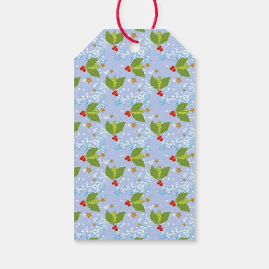 Merry kerst holly berry cadeaulabel (Achterkant)