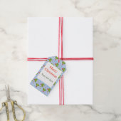 Merry kerst holly berry cadeaulabel (Met Touw)