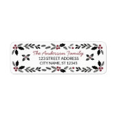 Merry kerst Holly Berry Holiday Return Address Etiket (Voorkant)