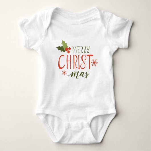 Merry kerst Holly Berry Romper (Voorkant)